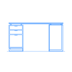 Furniture Desks Fullerton Modular Desk Drawer Leg Outline Icon Svg Set, Free Vectors File